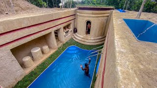 100 Days Building An Underground Temple House With Water Slide To Underground Swimming Pool [upl. by Carmina]