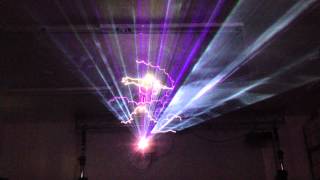 NRG Laser Know How 3W RGB ILDA 30K 3D Laser Beam Light Show Demonstration [upl. by Cammy]