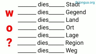 WO oder WOHIN Präposition  dieser  in diese Stadt Gegend in dieses Land an diesen Ort in dies [upl. by Ittak112]