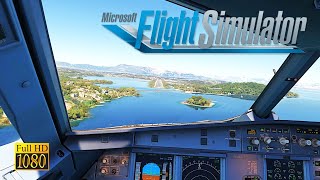 Beautiful Landing in Corfu Greece  Fenix A319  MSFS [upl. by Htebiram921]