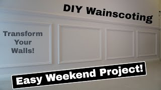 How To Install Wainscoting  DIY Wainscoting Step By Step Guide  Wall Trim [upl. by Yelhs987]