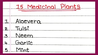 15 Medicinal plants in English  5  10  15  Medicinal plants name [upl. by Mason]