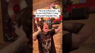 INFLUENCERS CANT SING… Watch this one try to do metal 😂emo metal metalmusic rock music singer [upl. by Hillegass]