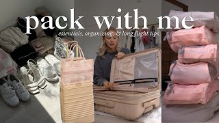 PACK WITH ME ✈️ my travel essentials long flight tips amp packing process [upl. by Rawdon]