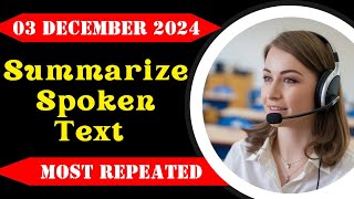 Summarize Spoken Text PTE Academic amp PTE Core  December 2024 Practice Predictions [upl. by Thamos932]