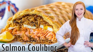 Salmon Coulibiac Recipe  OldWorld Russian Recipe Кулебяка [upl. by Zinn421]