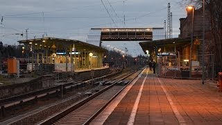 Königs Wusterhausen am 29122013  jetzt Großbaustelle mit Bahnsteigbrücke [upl. by Noxin]