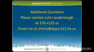 Appoquinimink 2023 Choice Information Meeting to Parents [upl. by Lleuqram]