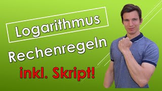 Logarithmus  Rechenregeln Theorie amp Beispiele mit SKRIPT [upl. by Azmah]