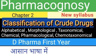 Pharmacognosy Chapter 2 D Pharma first year  Classification of Crude Drugs Chapter2Pharmacognosy [upl. by Ennayram]