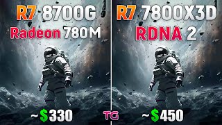 Ryzen 7 8700G Radeon 780M vs Ryzen 7 7800X3D RDNA2  CPU and iGPU Test [upl. by Castor]