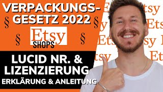 Etsy Verpackungsregister  Etsy LUCID Nummer eingeben  Etsy Verpackungsgesetz 2022 [upl. by Niggem]