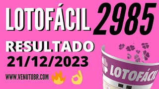 🍀 Resultado Lotofácil 2985 [upl. by Leigh381]