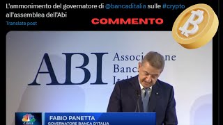 Bitcoin vs Istituzioni commento al gov Banca dItalia [upl. by Nyleve565]