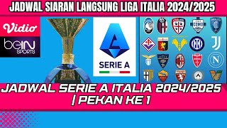 Jadwal Liga Italia Pekan ke 1  Juventus vs Como  Serie A Italia 20242025 [upl. by Amatruda513]