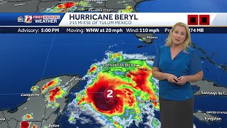 WATCH Tracking Hurricane Beryl as it moves toward Tulum and Cozumel in Mexico [upl. by Benedetta47]