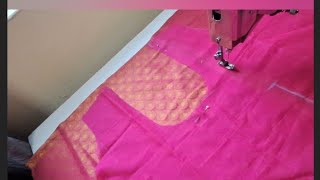 Normal Blouse Back Side Stitching ll How To Make Blouse Back 😍 [upl. by Atteyek]