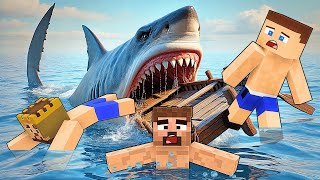 ZENGİN FAKİR VE KEREM KOMİSERE KÖPEK BALIĞI SALDIRDI 😱  Minecraft [upl. by Tolkan]