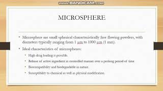 Microspheres drug delivery Part I [upl. by Eelam]