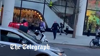 Moment passersby intervene as robbers stab people in central London [upl. by Ekim]