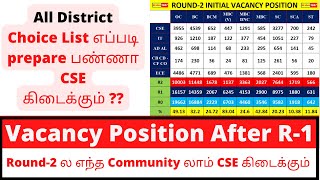 CSE Vacancy List  for Round 2 student Preferred College Choice List All District TNEA 2024 Todays [upl. by Aznarepse]