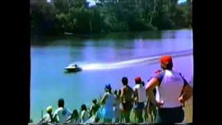 1983 World Double Water Ski Speed Record Attempt Ray Deges [upl. by Kcirnek]