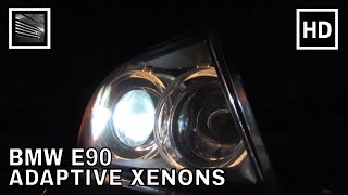 BMW E90 Adaptive Xenon Headlights in Action [upl. by Volotta642]