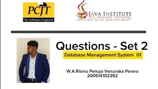 Question Set 02  Database Management System  Java Institute [upl. by Tedder]