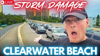 STORM DAMAGE amp TRAFFIC JAM Clearwater Beach Florida Hurricane Helene LIVE [upl. by Xam]