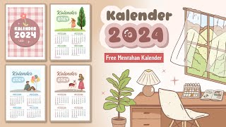 Cara Membuat Kalender di Canva  Kalender 2024 [upl. by Vincenty]