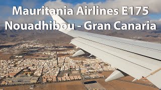 Mauritania Airlines Embraer E175  Nouadhibou  Gran Canaria [upl. by Britte]