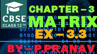 EX  33  CLASS 12 CH 3  CHAPTER 3 MATRICES  MATRIX  CHAPTER 3  CLASS 12TH MATRIX  CBSE [upl. by Russell345]