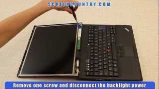 Laptop Screen Replacement  Removal Instructions for IBM Thinkpad T60 [upl. by Osnofledi]