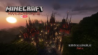 Decorating Mangrove Castle  part 11 sleepy survival Minecraft [upl. by Elleiram]