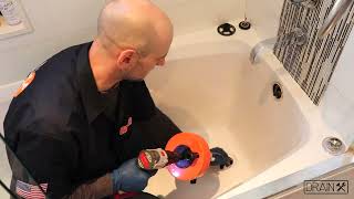 How to Clear Tub Drain using a Drill or Manually DrainX Auger Plumbing Snake w Drill Attachment [upl. by Notsek]