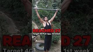 Week 1 Reached 27 PullUps Targeting 40 PullUps in One Set homeworkout [upl. by Hinze]