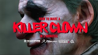 How to make a killer clown in 2 minutes using Zbrush and Marmoset Toolbag [upl. by Tsui]