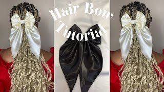 how to make a bow with long tail  long tail hair bows [upl. by Hgiellek]