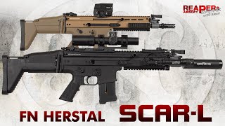 Review FN Herstal SCARL Begadi MK16 Sport EFCSMosfetFSWSHighTorque 6mm AirsoftSoftair DE [upl. by Lemak]