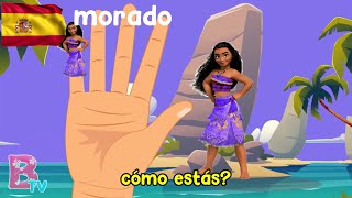 MOANA SPANISH COLOURS FINGER FAMILY Nursery Rhymes amp Kids Songs [upl. by Aynuat538]