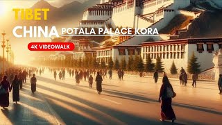 Tibet  Potala Palace Kora Walk  Experience Tibetan Faith  4K [upl. by Amitie182]