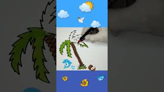 how to draw Palm tree🌴 [upl. by Chyou65]