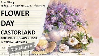 Castorland Flower Day by Trisha Hardwick 1000 piece jigsaw puzzle  Timelapse [upl. by Christos331]