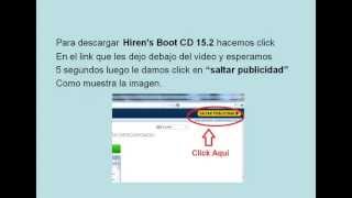 DESCARGAR Y EJECUTAR HIREN´S BOOT CD 152 DESDE USB [upl. by Jansson]