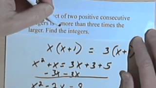 Quadratic Equation Word Problems part 1 07025a [upl. by Frear]