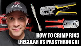 How To Crimp RJ45 Mod Plugs Passthrough vs Regular [upl. by Nick]