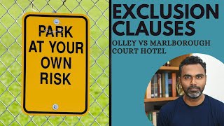 What is an Exclusion Clause When is an Exclusion clause valid Olley vs Marlborough Court Hotel [upl. by Nerraf690]