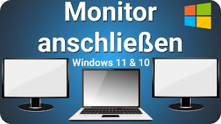 2 Monitore an Laptop anschließen Bildschirm mit Notebook verbinden [upl. by Aedni857]