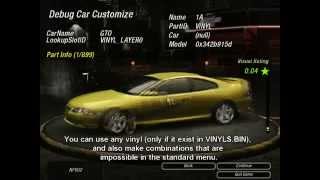 NFS Underground 2  Debug Mode Some interesting options [upl. by Nickola]