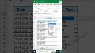 Date amp Month amp Year Formula In Excel focusinguide exceltips tutorial exceltips shortvideo [upl. by Alrich]